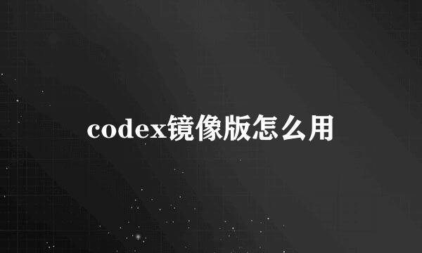 codex镜像版怎么用