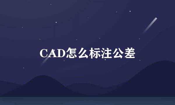 CAD怎么标注公差