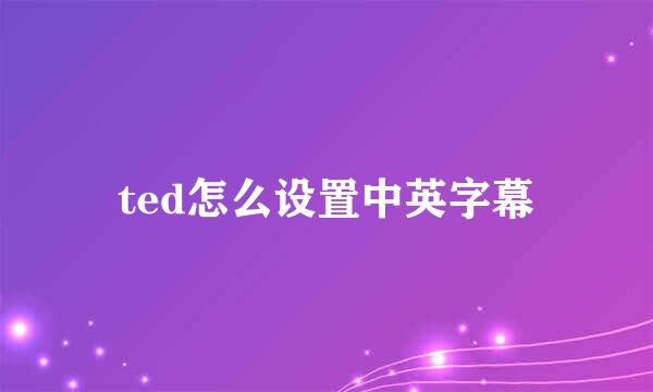 ted怎么设置中英字幕