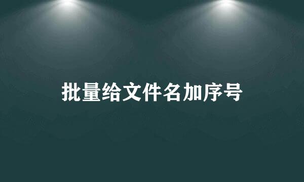 批量给文件名加序号