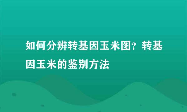 如何分辨转基因玉米图？转基因玉米的鉴别方法