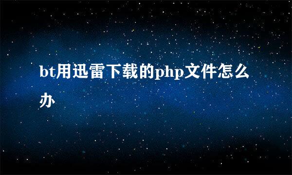 bt用迅雷下载的php文件怎么办