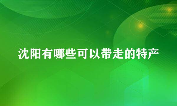 沈阳有哪些可以带走的特产