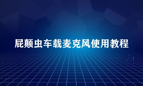 屁颠虫车载麦克风使用教程