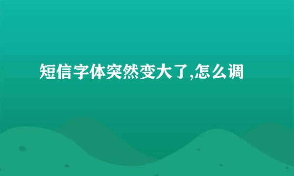 短信字体突然变大了,怎么调