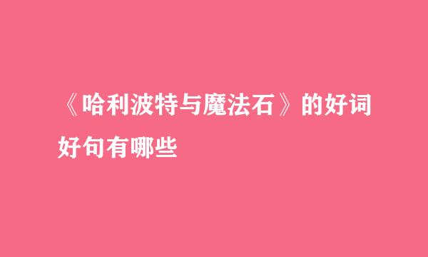 《哈利波特与魔法石》的好词好句有哪些