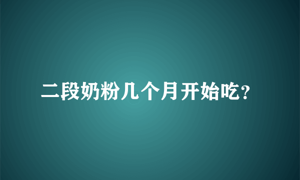 二段奶粉几个月开始吃?